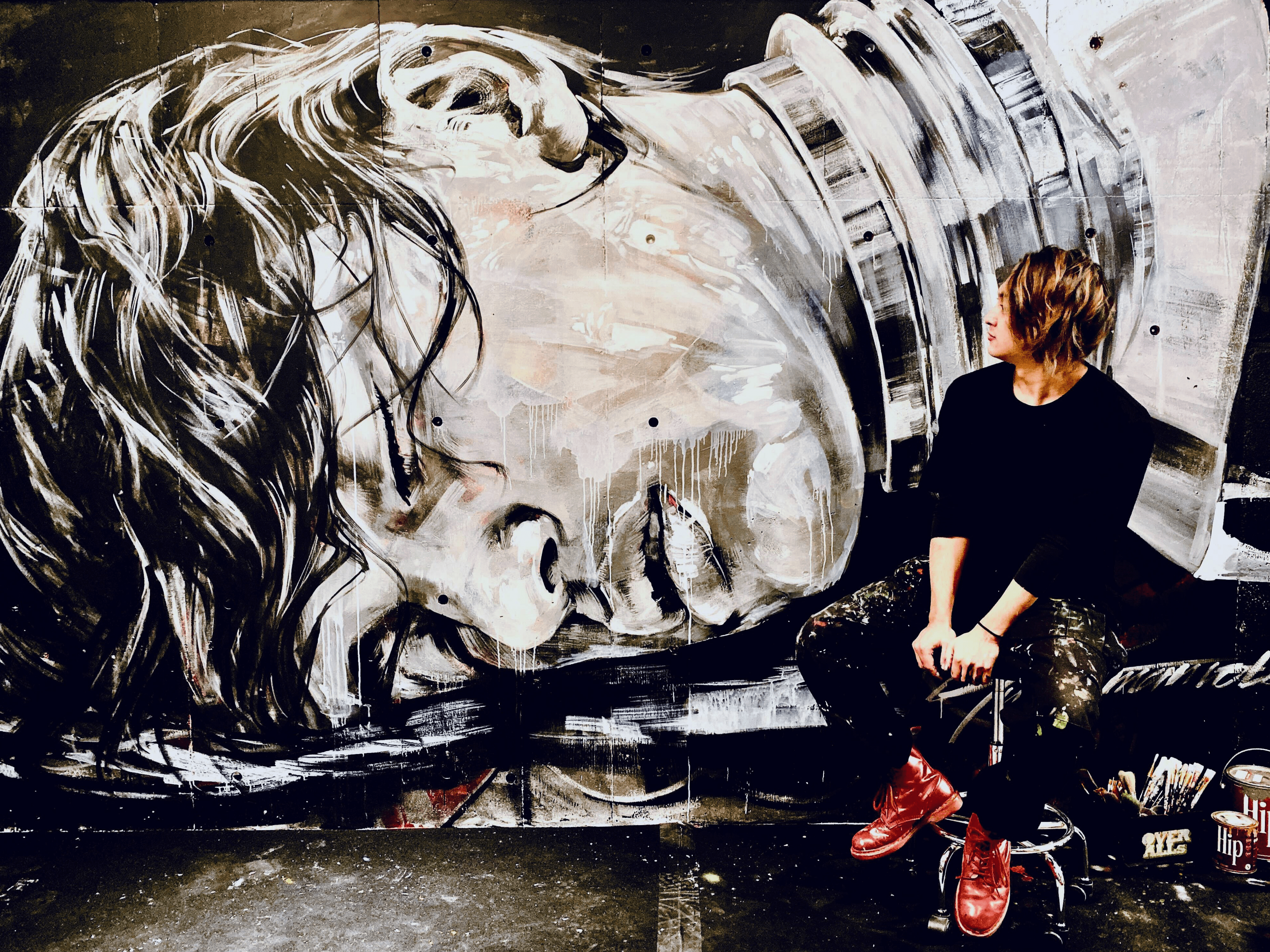 Yuki Yamamoto 山本勇気 OVER ALLs ism Ⅱ OVER ALLs STORE壁画 | works | OVER ALLs